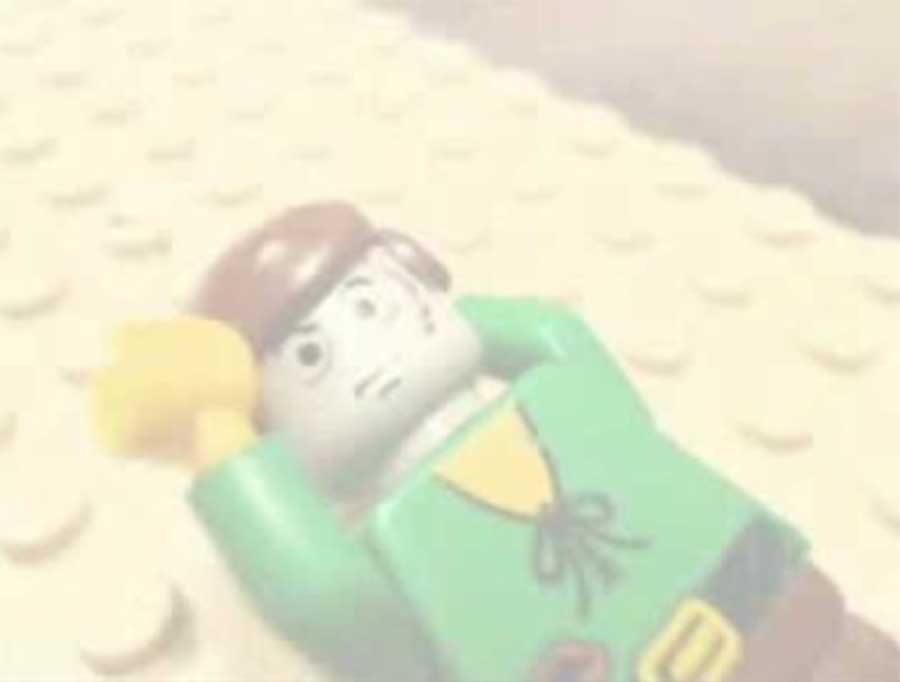 La parábola del buen samaritano realizada con piezas de Lego