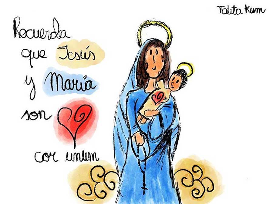 Dibujos de Jesús y María